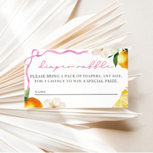 Tarjeta De Recepción Entrada en el sorteo de pañales para baby shower L