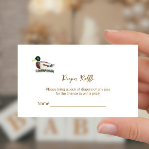Tarjeta De Recepción Entrada para el sorteo de pañales para baby shower