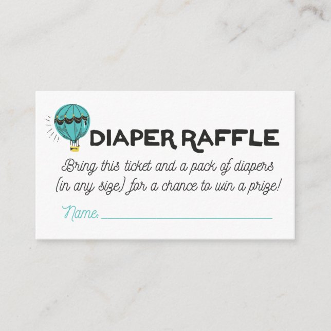 Tarjeta De Recepción Entradas de Adventure Diaper Raffle (Anverso)
