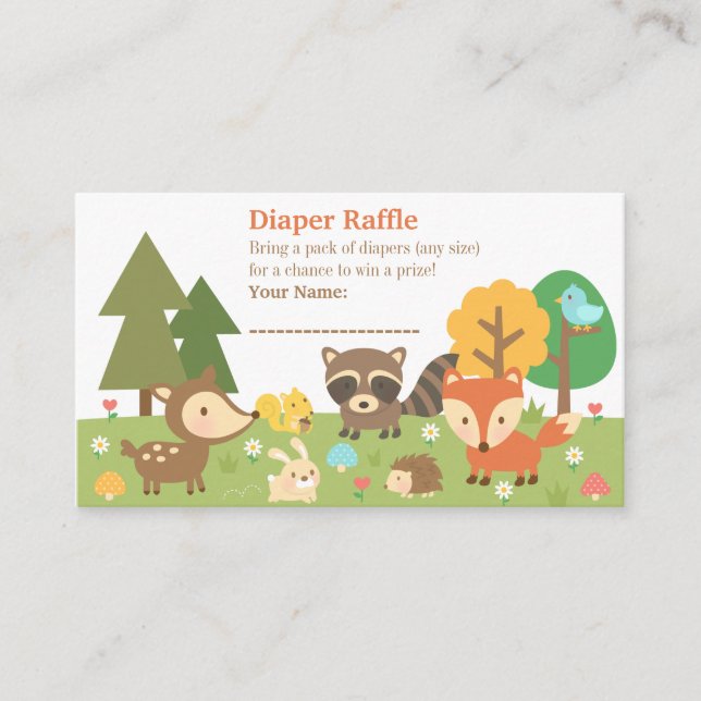 Tarjeta De Recepción Entradas de Baby Shower Diaper para animales de Wo (Anverso)