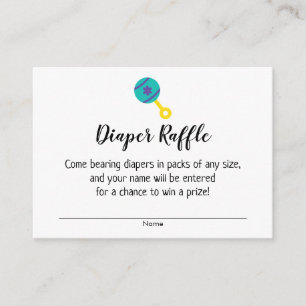 Tarjeta De Recepción Entradas de Baby Shower Diaper Raffle con bóveda V