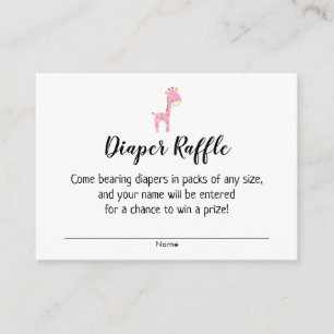 Tarjeta De Recepción Entradas de Baby Shower Diaper Raffle con jirafa r