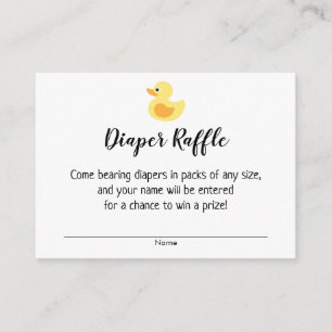 Tarjeta De Recepción Entradas de Baby Shower Diaper Raffle con pato de 