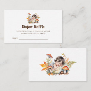Tarjeta De Recepción Entradas de Baby Shower Diaper Raffle de Woodland 