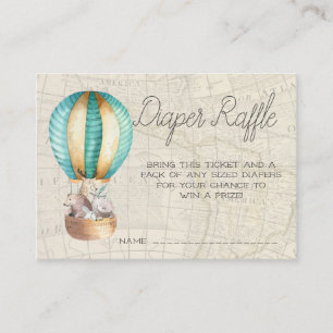 Tarjeta De Recepción Entradas de Baby Shower Diaper Raffle Globo de a