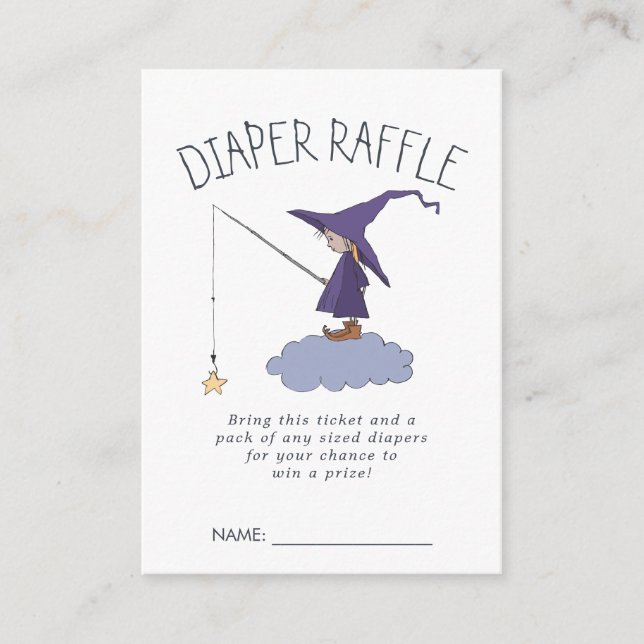 Tarjeta De Recepción Entradas de Baby Shower Diaper Raffle | Pequeña Br (Anverso)