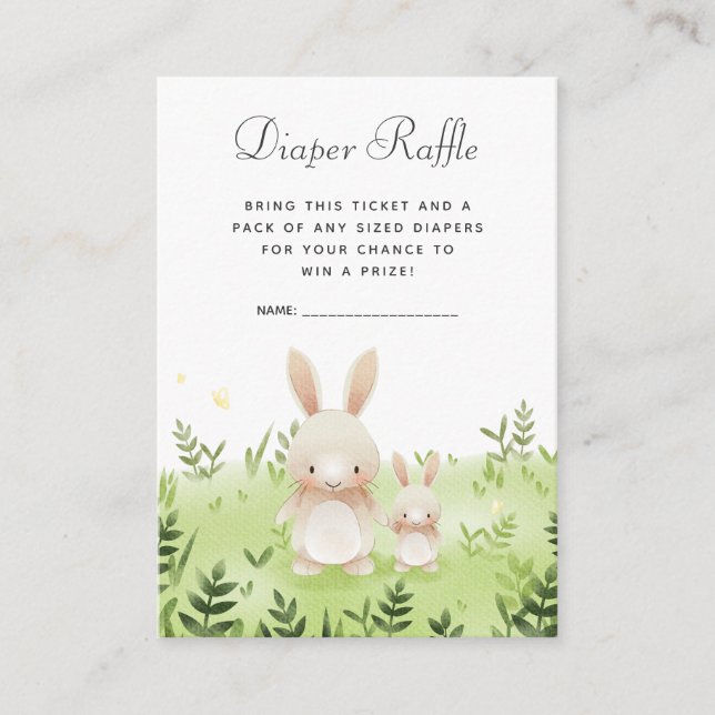 Tarjeta De Recepción Entradas de Baby Shower Diaper Raffle | Pequeño co (Anverso)