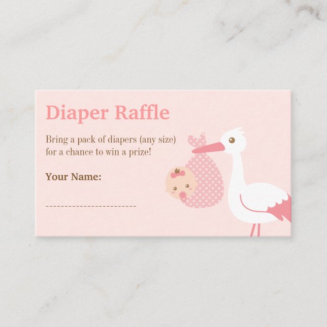 Tarjeta De Recepción Entradas de barrido de Baby Shower Diaper Chica (Anverso)