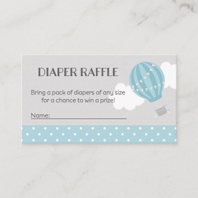 Tarjeta De Recepción Entradas de barrido de Baby Shower Diaper en globo (Anverso)
