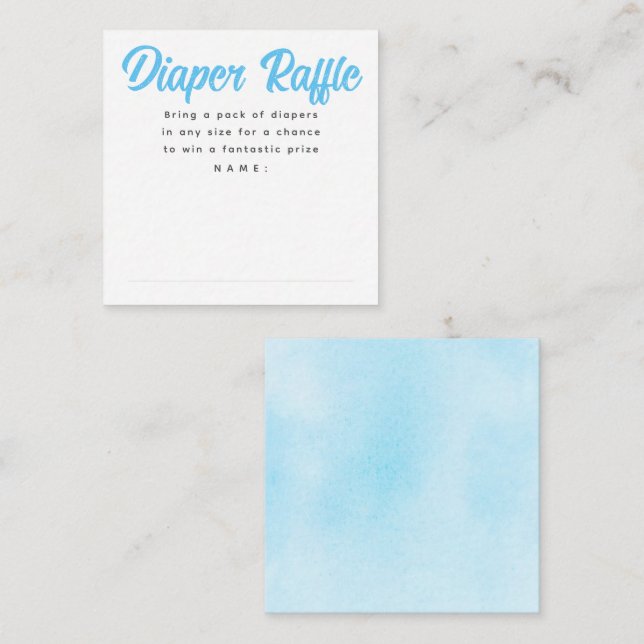 Tarjeta De Recepción Entradas de barrido para pañales Baby Shower azule (Anverso / Reverso)