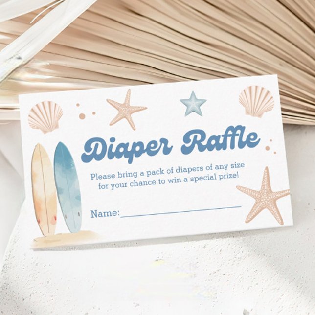 Tarjeta De Recepción Entradas de barrido para pañales Baby Shower Beach (Subido por el creador)
