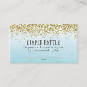Tarjeta De Recepción Entradas de barrido para pañales Baby Shower Gold 
