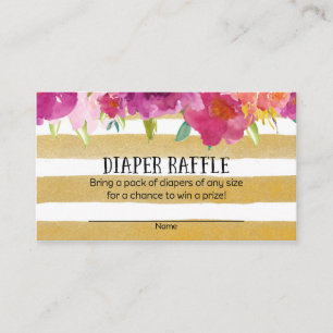 Tarjeta De Recepción Entradas de barrido para pañales Baby Shower rosad
