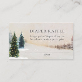 Tarjeta De Recepción Entradas de invierno de Baby Shower Diaper Raffle
