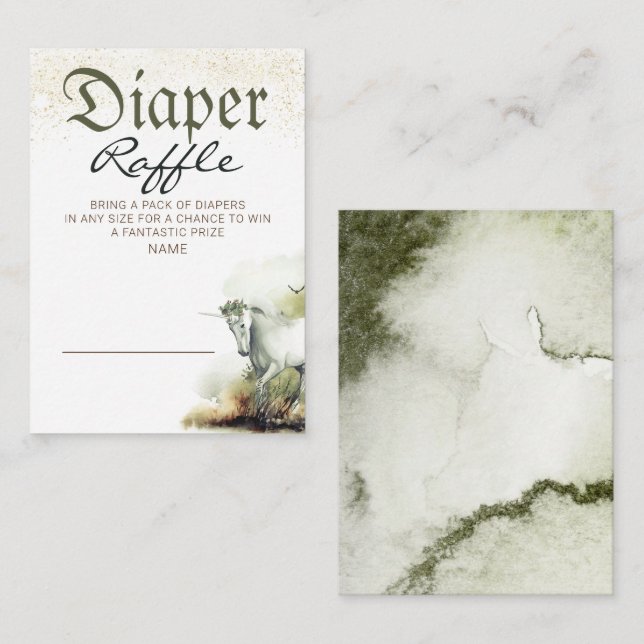 Tarjeta De Recepción Entradas de juego de Baby Shower de Diaper Raffle (Anverso / Reverso)