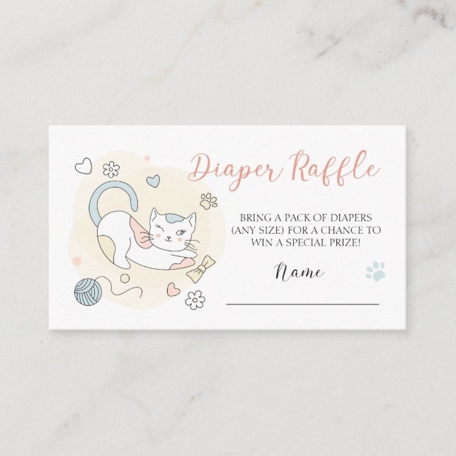 Tarjeta De Recepción Entradas de juego de gatito Diaper Raffle (Anverso)