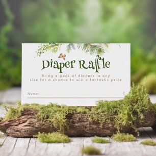 Tarjeta De Recepción Entradas de pañales con temas de Woodland