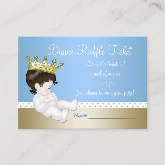 Tarjeta De Recepción Entradas de Prince Diaper Raffle (Anverso)