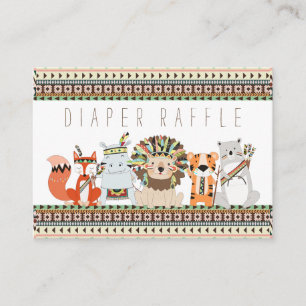 Tarjeta De Recepción Entradas de Raffle de Diaper Tribal