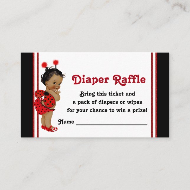Tarjeta De Recepción Entradas de Raffle Diaper de Butidito Africano-Ame (Anverso)