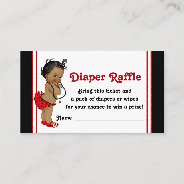 Tarjeta De Recepción Entradas de Raffle Diaper de Butidito Africano-Ame (Anverso)