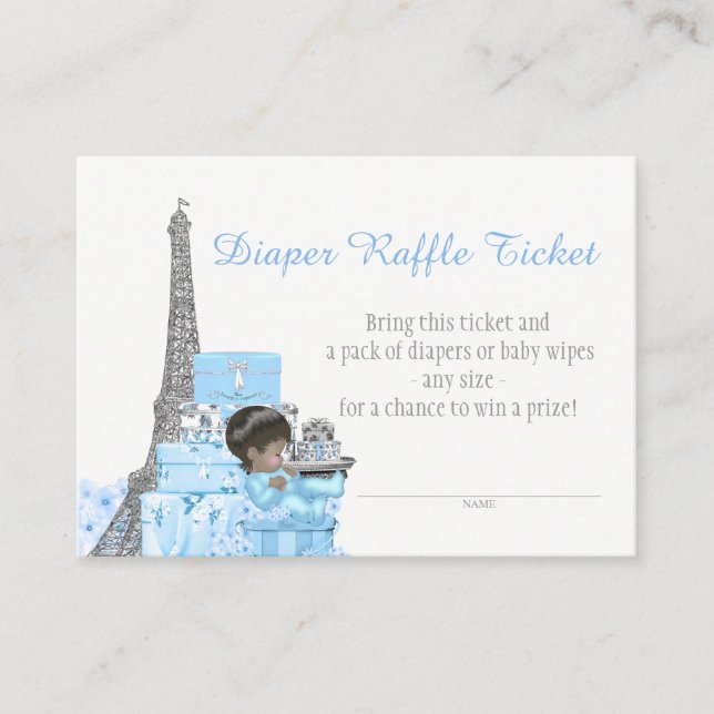 Tarjeta De Recepción Entradas de Raffle Diaper de París (Anverso)