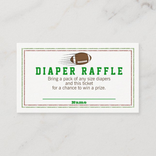 Tarjeta De Recepción Entradas de Raffle Diaper en el fútbol (Anverso)