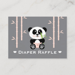 Tarjeta De Recepción Entradas de Raffle Pink Panda Diaper