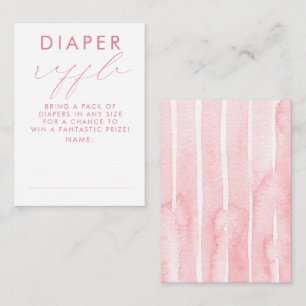 Tarjeta De Recepción Entradas de rifa de pañales blancos rosados para b