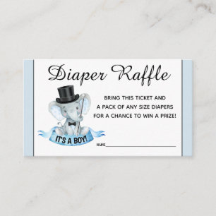 Tarjeta De Recepción Entradas de rifa de pañales de elefante Little Man