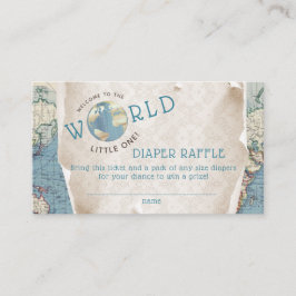 Tarjeta De Recepción Entradas de rifa de pañales de mapa antiguo