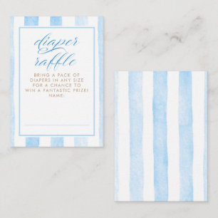 Tarjeta De Recepción Entradas de rifa de pañales rayas azules suaves li