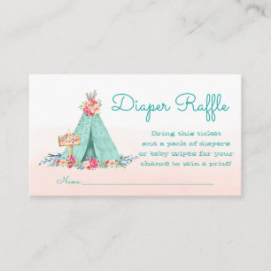 Tarjeta De Recepción Entradas de rifa de pañales Teepee