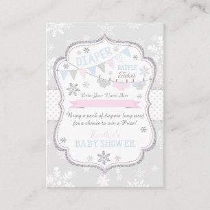 Tarjeta De Recepción Entradas de Snowflake Diapers y Tutu Raffle