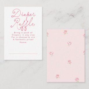 Tarjeta De Recepción Entradas de sorteo de pañales de flores rosadas li