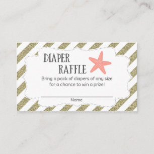 Tarjeta De Recepción Entradas de Starfish Baby Shower Diaper Raffle