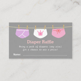 Tarjeta De Recepción Entradas para el Sorteo de Pañales en el Baby Show