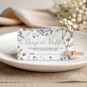 Tarjeta De Recepción Entradas para el Sorteo de Pañales Wildflower