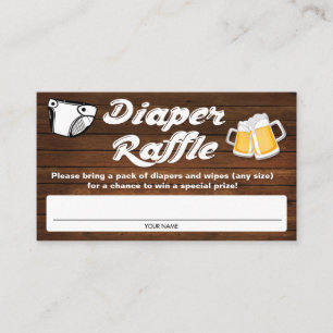 Tarjeta De Recepción Entradas para la Rifa de Pañales en el Baby Shower