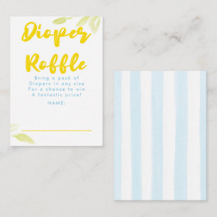 Tarjeta De Recepción Entradas para rifa de pañales amarillos y azules p