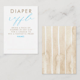 Tarjeta De Recepción Entradas para Rifa de Pañales Azul Beige para Baby