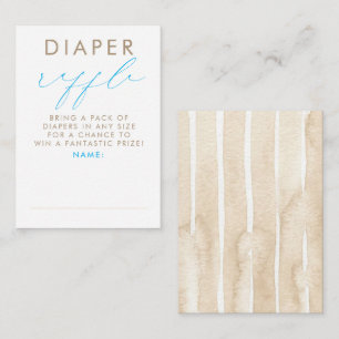 Tarjeta De Recepción Entradas para Rifa de Pañales Azul Beige para Baby