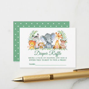 Tarjeta De Recepción Entradas para Sorteo de Baby Shower con Animales d
