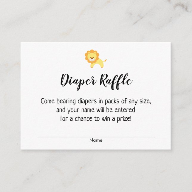 Tarjeta De Recepción Entradas sencillas de Baby Shower Diaper Raffle co (Anverso)