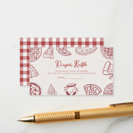 Tarjeta De Recepción Entrega especial, pizza bebé ducha de pañales rifa