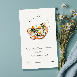 Tarjeta De Recepción Entrega especial Pizza Diaper Raffle Baby Shower