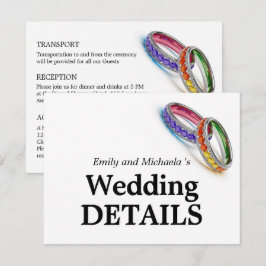 Tarjeta De Recepción 🌈 Entrelazados en Orgullo – Detalles de la Boda