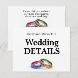 Tarjeta De Recepción 🌈 Entrelazados en Orgullo – Detalles de la Boda e