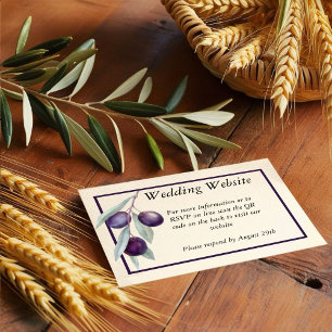 Tarjeta De Recepción Envase de código QR de la rama de oliva negra