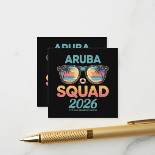 Tarjeta De Recepción Equipo de Aruba 2026 Retro